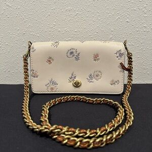 COACH 1941 DINKY MEADOW PRAIRIE CHALK COLORED GLOVETANNED LEATHER CROSSBODY BAG!